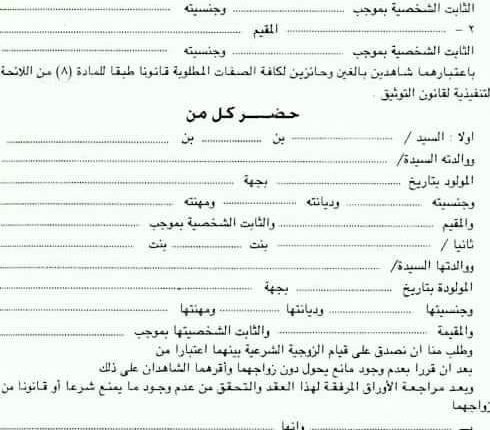 الاوراق المطلوبة لعمل التصادق عند المأذون الشرعى