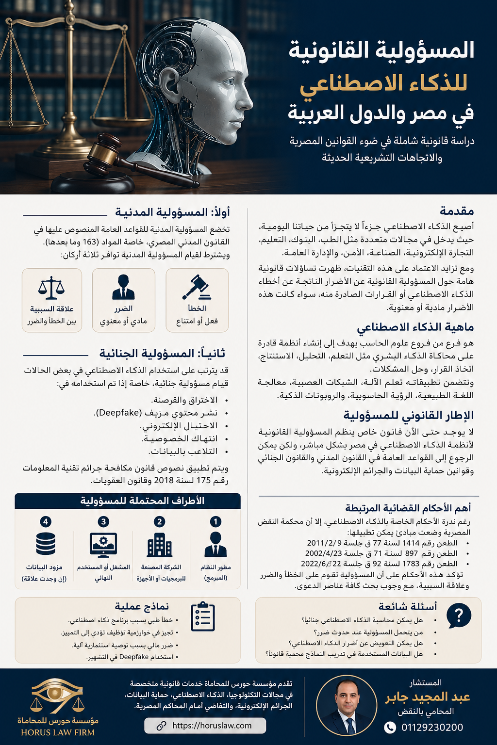 المسؤولية القانونية للذكاء الاصطناعي في مصر والدول العربية