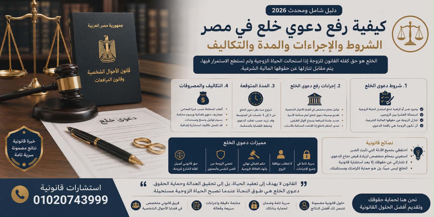 كيفية رفع دعوى خلع في مصر | الشروط والإجراءات والمدة والتكاليف